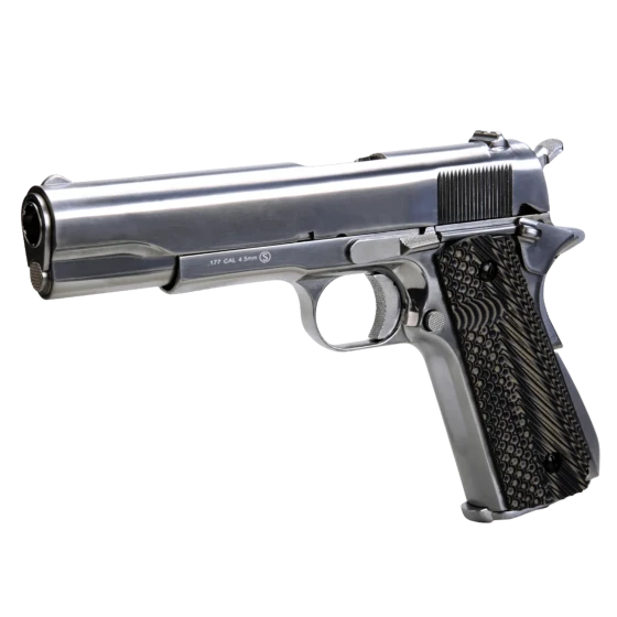 KLI COLT 1911 SILVER Parlak Gümüş (G10 Grip) CO2 BLOWBACK 4.5mm Havalı Tabanca
