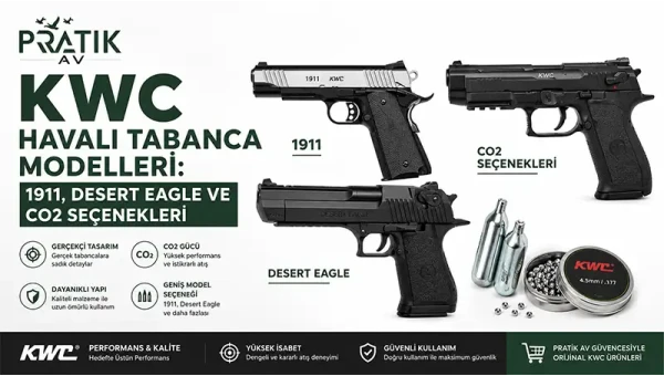 KWC Havalı Tabanca Modelleri: 1911, Desert Eagle ve CO2 Seçenekleri