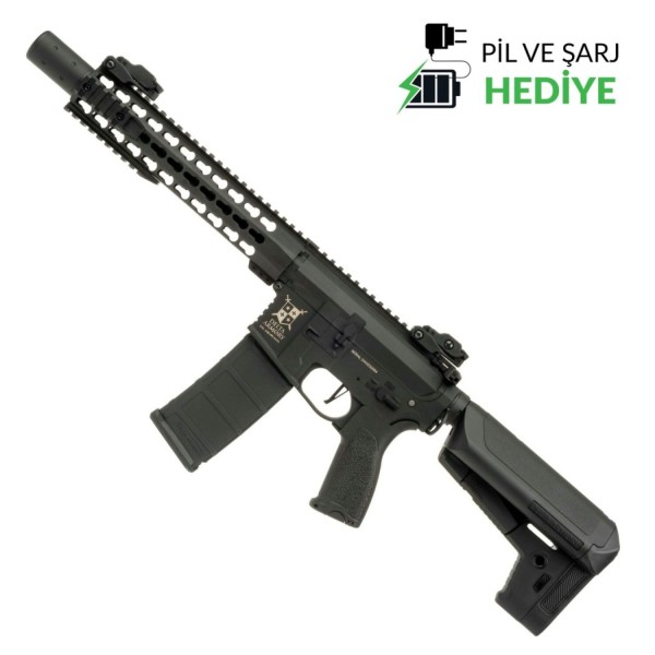 Delta Armory M4 AR15 KeyMod 10'' PREDATOR Charlie Siyah AEG Airsoft Tüfek