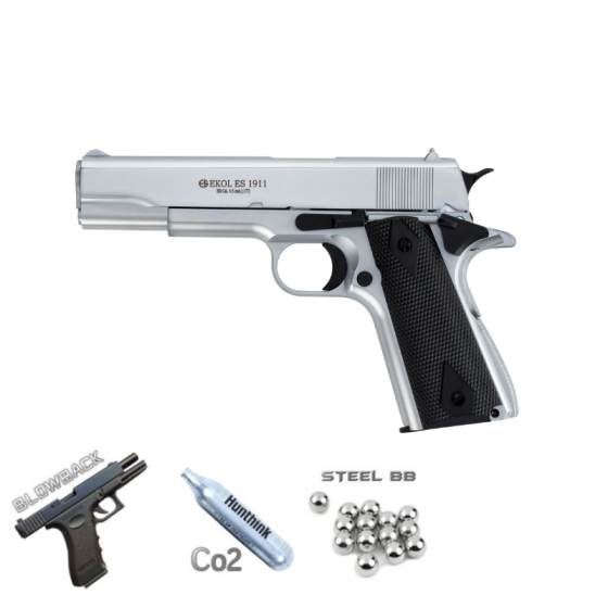 EKOL ES 1911 Colt Beyaz Havalı Tabanca - Blowback